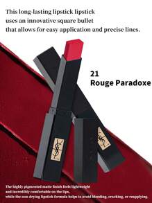 Yves Saint Laurent Yves SaintLaurent Rouge Pur Couture The Slim 絲絨極致顯色唇膏 #21 Rouge Paradoxe 2g/0.07 Oz | 高顯色、霧面絲絨妝效，打造大膽持久色彩 | 不滲色不龜裂 | 輕盈不乾澀、不黏膩質地 - 21 Rouge Paradoxe - 查看 4
