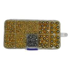 Máquina De Instalación Manufacturado De Perla Faux, Máquina De Fijación De Remaches Con 1000 Unidades En 5 Tamaños De Perlas De Imitación Redondas Y Remaches De Perlas De Imitación Para Sombreros / Zapatos / Ropa / Bolsos - Beis - Ver 14