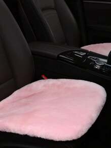 1pc Pink Plush Car Front Seat Cushion, Universal Auto Interior Decoration,Car Acessesories