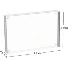Acrylic Picture Frame 5x7,Clear Freestanding Double Sided 20mm Thickness Frameless Magnetic Photo Frames Desktop Display With Gift Box Package(5 Pack)