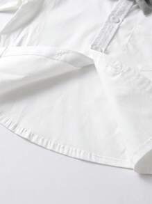 BOARNSEORL Set da 2 pezzi per ragazzi di elegante stile: camicia a maniche lunghe con fiocco e pantaloni con bretelle, alla moda, adatto per compleanno, festa, eventi, matrimonio