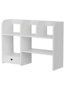 1pc Simple Assembly Drawer Bookshelf Desktop Storage Rack, Multi-Layer Shelf For Bedroom, Office, Living Room, Easy Assemble Bookcase Storage Rack