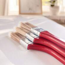 3pcs Wooden Handle Paint Brushes, 1 Inch, 2 Inch, 3 Inch, PET Soft Bristle Durable Cleaning Brush With ABS Handle, Home Decor Wall Painting Tool