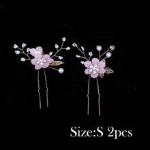 2/3/4 piezas Pasador de pelo con flores y perlas de imitación para mujer, y 1 peineta para bodas, fiestas, tocados estilo bohemio