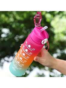1pc Portable Cute 800ml Water Bottle, Suitable For Sports, Hiking, Running, Swimming, Students, Gym, Cycling, Beach, Gift - Multicolor - View 6