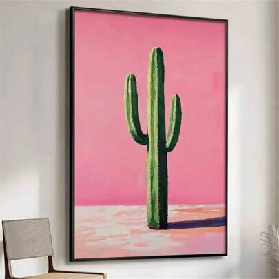 1 pieza Impresión de arte de pared de lienzo de cactus moderno, estilo contemporáneo, marco opcional, sin plumas, decoración universal para sala de estar, dormitorio, baño, oficina, pasillo, cocina - Regalo de decoración del hogar, regalo de decoración de Halloween y Navidad