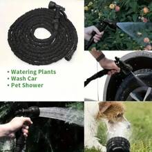 Expandable Magic Hose With 7 Water Spray Functions, Water Gun And High Pressure Car Wash - Great For Garden, Lawn And Outdoor Cleaning Needs, Black, Modern And Simple Design, Great For Dog Bathing And Outdoor Cleaning, Dog Bathing Essentials | Functional Pet Products | Adjustable Nozzle - Multicolor - View 6