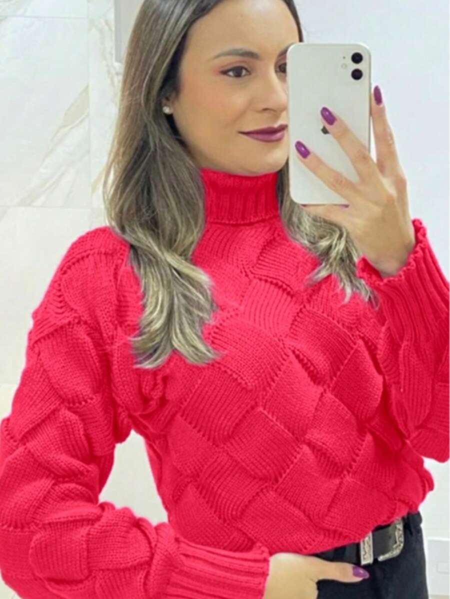 Women Sweaters - Màu Hồng  San hô - Xem 1