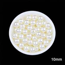 2 mm à 16 mm Perles rondes en ABS beige et blanc, cabochons de perles à moitié plats à moitié ronds, convenant pour la fabrication de bijoux DIY, l'artisanat, les accessoires, les vêtements, les chaussures, les sacs, la décoration des ongles et l'artisanat