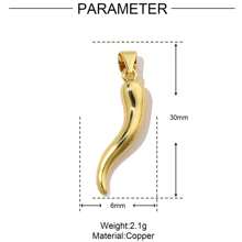 1 pezzo Ciondolo di peperoncino di lusso minimalista alla moda in rame, accessorio versatile fai da te per bracciale, collana, orecchini, portachiavi