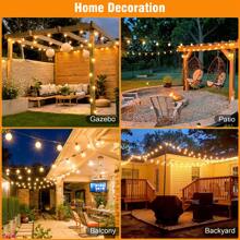 GerTong Solar Light Bulb String 15M 20+1 Light/20M 26+2 Light/30M 38+2 Light, RF Remote Control, Suitable For Outdoor Courtyards, Gatherings And Picnics Waterproof LED Garden Lights Weatherproof Solar Powered Outside Light For Gazebo Pergola Patio