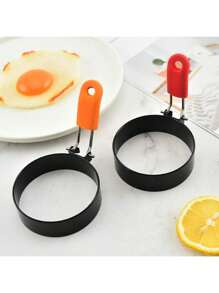 1pc Thickened Stainless Steel Non-Stick Round Egg Ring, Household Kitchen Small Hamburger Patty Mold