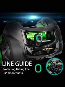 SOUGAYILANG Baitcasting Fishing Reel - 7.2:1 Gear Ratio, Magnetic Brake, Max Drag 22.05LB, Left/Right Handle, Aluminum Alloy, Black And Green Design, Suitable For Freshwater And Saltwater Fishing - Green - View 7