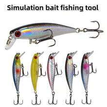 3pcs Fish Bait Submerged In Water Simulation, Hard Bait, Fake Bait, Similar Bait, Upturned Mouth Bass Fishing Gear Suitable For Outdoor Fishing