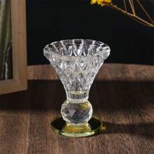 水晶玻璃金底香炉、家居装饰、阿拉伯烛台、多用途蜡烛和香台 - 彩色 - 查看 4