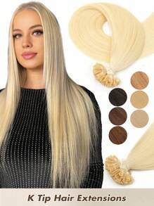 50pcs K-Type & V-Type Keratin Hair Extensions, Real Human Hair Extensions, 14-22 Inches Straight Hair, K-Type Keratin Hair Wefts, Invisible V-Type Hair Extensions - Multicolor - View 32