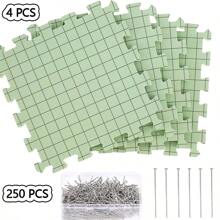 4 paquetes de esterillas de bloqueo con 50 chinchetas para proyectos de tejido y ganchillo, tabla de bloqueo de ganchillo, para esterillas de bloqueo de tejido y chinchetas, tabla de bloqueo de ganchillo para el ganchillo