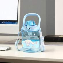 Miniso Cinnamoroll Water Bottle Cute Cartoon Portable Straw Cup With Strap Large Capacity Outdoor Sports Big Belly Cup Water Cup 1200ml/40.58oz - Blue - View 2