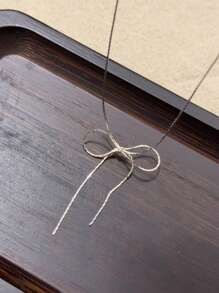 1pc Girl's Delicate Velvet Bow Pearl Decor Necklace, Minimalist Korean Style Choker Necklace