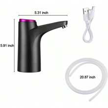 Dispensador de agua automático, bomba de agua eléctrica con controles de botón, carga USB, dispensador de agua para cocina, oficina y exterior, extractor de vin - Negro - Ver 7