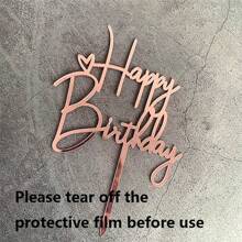 Happy Birthday Decoration Acrylic Christmas Decorations Cake Toppers Cake Pastry Accessory Topper New Years - Rose Gold - View 3