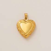 1Pc 18K Gold Vintage Heart Locket Charms, Baroque & Gothic Engraved Pendants, Romantic Key & Heart Lock Pendant, DIY Jewelry Making