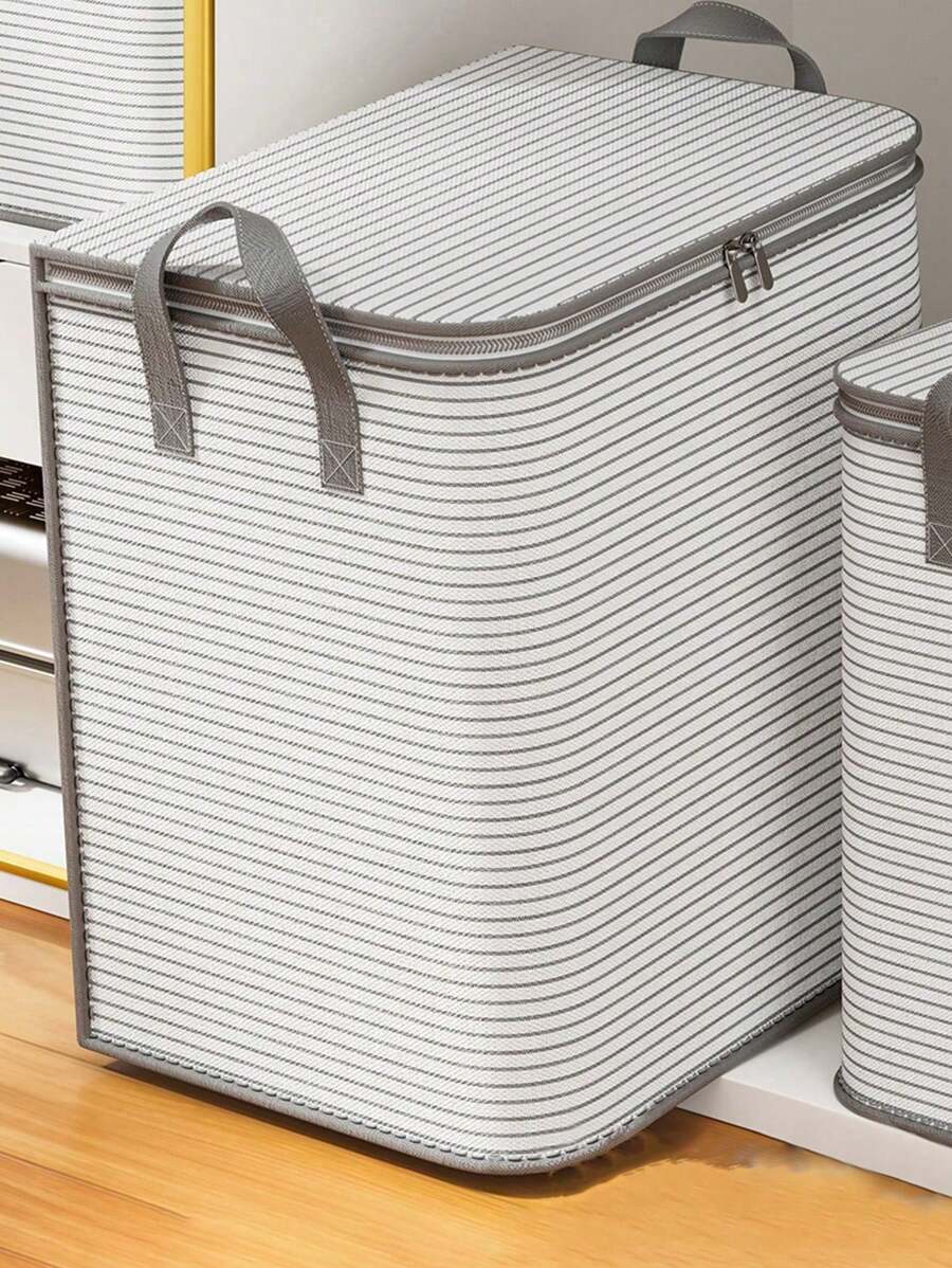 1/2pcs Large Capacity Foldable Fabric Storage Bag, Clothes Storage Bag Quilt Storage Bag ,Blanket Clothes Organizer And Storage Wardrobe Containers Under Bed Storage Bins Foldable Storage Cubes,Household Seasonal Clothes/Belongings Organizer, Suitable For Bedroom, Dorm Room,Easy To Use, Space-Saving Travel Home Clothes Storage Organizer Closet Organization And Storage - Multicolor - View 1