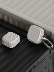 时尚百搭简约条纹硅胶蓝牙耳机盒 - 米色 - 查看 3