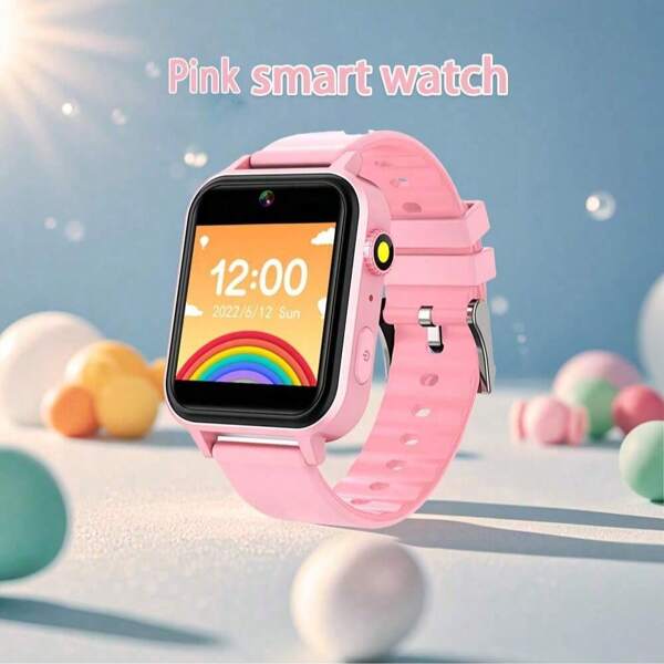 2G Smart Watch, Perfect Gift For 6-12 Year Old Girls, 18 Educational Games, High Definition Touchscreen, 450mAh Battery, With Camera, Music Player, Pedometer, Flashlight, Suitable For 6 7 8 9 10 11 12 Year Old Girls