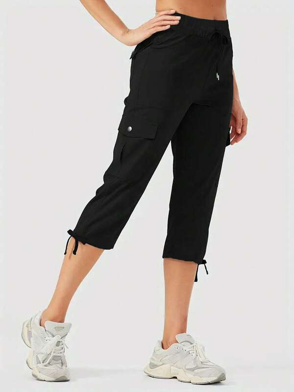 Casual Versatile Solid Color Pocket Cargo Shorts