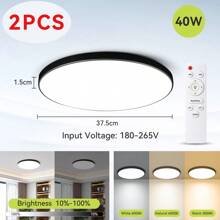 Bluetooth Smart Ceiling Light, RGB Dimming, Alexa Voice Control, Decorative Ceiling Panel Light, Large Size Panel, 220V Remote Control LED Ceiling Light, 1pc/2pcs Set, 3-Color Adjustable/RGB Adjustable, Suitable For Bedroom/Kitchen/Living Room/Kids Room/Entrance/Closet/Garage/Corridor/Entertainment Room/Computer Room/Hallway/Dressing Room/Rental House/Small Room/Streaming Room, Select Appropriate Size Based On Usage Needs - Ceiling Light Remote Control - View 16