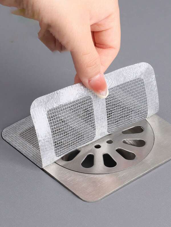 10/30/50/100pcs Floor Drain Stickers Kitchen Anti-Clogging Filter Toilet Bathroom Sewer Hair Filter Stickers Disposable Floor Drain Stickers
