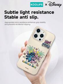 1 pieza Funda de teléfono anti-caída de TPU con pintura de dibujo animado lindo de Stitch de Disney en estilo tropical, ligera, con textura, compatible con Apple 16/16 Pro Max/16 Pro/16/15/15 Pro/15 Plus/14/13/12/11