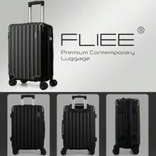 Large Suitcase Hard Shell | Aluminum Telescopic Handle | TSA 3 Digit Combination Lock | 4 Dual Spinner Wheels | Lightweight Suitcase Large. (Black, Large 28") - Black - View 9