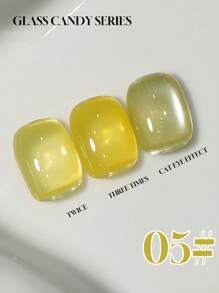 莱娅小姐9件15ML春夏冰透明果冻多巴胺玻璃糖果彩虹马卡龙色系列凝胶指甲油流行美白水晶玻璃珠彩色凝胶清漆高度通用透明绿蓝紫黄橙粉色红琥珀色指甲可叠加水晶猫眼需要UV干燥 - 彩色 - 查看 17