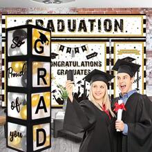 13 pezzi Decorazioni per laurea Classe del 2025, Palloncini neri e bianchi con lettere GRAD per feste di laurea 2025 per scuola dell'infanzia, asilo, scuola superiore e università, articoli per celebrazioni di laurea