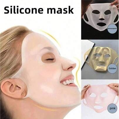 面膜3D面部护肤工具耳挂式面膜凝胶片可重复使用提拉抗皱紧致耳挂式3D硅胶立体设计面膜减缓蒸发固定面膜防滑耳挂式紧致面膜耳挂式面膜套3D防潮面膜固定面膜硅胶材质可自由拉伸柔软亲肤适合所有脸型可水洗重复使用不受口罩束缚可自由活动美妆工具