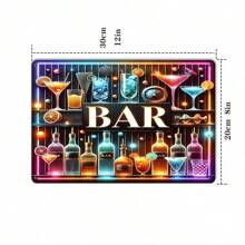 1 Peça Letreiro de Luz de Néon Vintage "Bar", Arte de Parede de Metal Esculpido em Folha de Ferro, 20 cm x 30 cm, Decoração Retrô de Bar para Casa, Adequado para Caverna Masculina, Garagem e Espaço Externo, Iluminação de Garagem | Letreiro de Luz de Néon Retrô | Obra de Arte em Folha de Ferro, Decoração de Parede com Luz de Néon, Perfeito para Decoração de Quarto