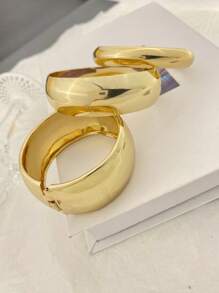 2pcs/3pcs Set Retro Simple Punk Asymmetric Chunky Bracelet, Women Timeless Beauty Cuff Bracelet Gift Set, Everyday Wear Jewelry Accessory - Chunky Bracelet 2-piece Set - View 9