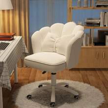 [Springtok]Office Chair Cute Petal Desk Chair, Modern Fabric Home Butterfly Chairs Height Adjustable Chair Makeup Chairs Computer Chairs - Pink and White - View 5