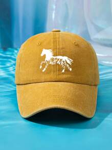 Șapcă de baseball personalizată pentru femei, cu imprimeu de cai și stele negre, mărime reglabilă, casual, la modă, stil învechit, potrivită pentru asortare zilnică, călătorii, plajă, petrecere, pescuit, cadou - Calul Lunii Stelare - Vizualizare 7