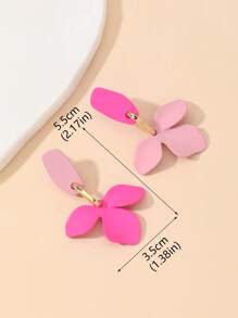 1 Cặp bông tai thả thiết kế cánh hoa thanh lịch với vẻ ngoài cao cấp - Màu Hồng baby - Xem 5