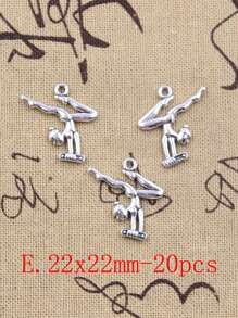Charms Gymnastics Player Gymnast Sporter Silver Color Pendants