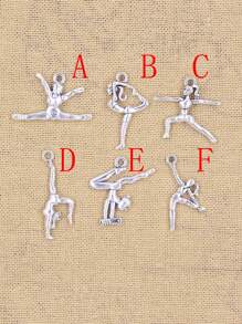 Charms Gymnastics Player Gymnast Sporter Silver Color Pendants