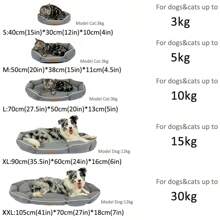 1pc Suede Oval Waterproof Anti-Urine Dirt-Resistant Wear-Resistant Removable Machine Washable Pet Bed, Suitable For Small Medium Large Dogs And Cats, All Seasons, Fashionable Design, Multiple Colors Available - Grey - View 16