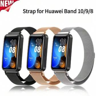Stainless Steel Strap Loop Compatible With Huawei Band 10/9/8 Waterproof Metal Women Men Watch Bracelet Clasp Replace Wristband