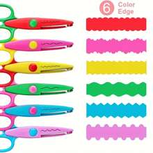 6pcs Decorative Edge Scissors Set - Serrated Blades Suitable For DIY Projects, Paper, Cards, Photos, Scrapbooking - Ideal For Office, School And Home Use - Multicolor - View 5