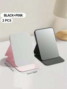 2 Pieces Portable Makeup Mirror, PU Leather Small Mirror, Foldable, Travel Mirror, Suitable For Gifts, Travel Essentials, Makeup Essentials, Easy To Store Christmas, Suitable For Holiday Gifts