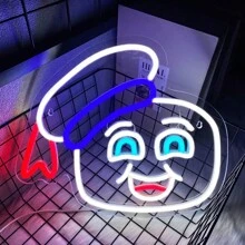 Neonowe znaki dekoracyjne z serii anime, w tym dinozaury / koty szczęścia jedzące makaron / kot i księżyc z anime / postać z anime / kupidyn / chmury z anime, neonowe światła LED do dekoracji ścian, dekoracja pokoju gier, nadająca się do sypialni, pokoju gier, pokoju e-sportowego, męskiej jaskini, baru, klubu, prezentu urodzinowego, zasilana przez USB, energooszczędna, bez ogrzewania, w zestawie łańcuszek do zawieszania, łatwa instalacja