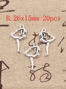 Charms Gymnastics Player Gymnast Sporter Silver Color Pendants